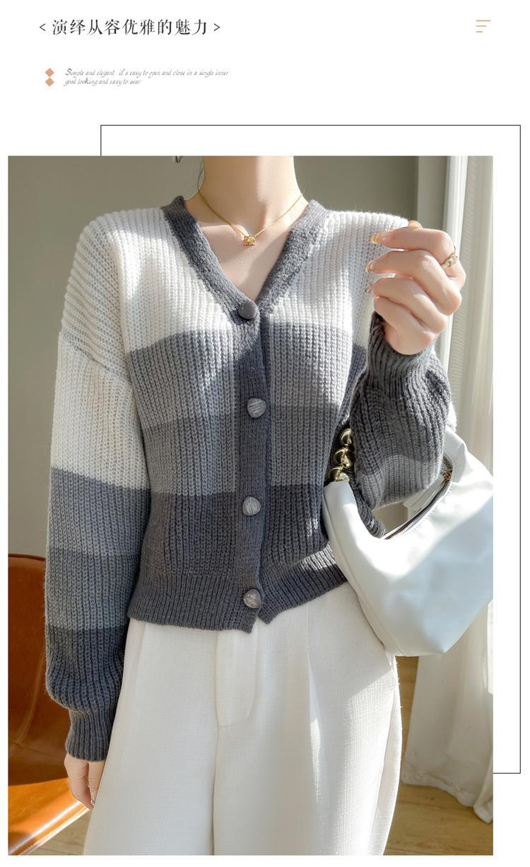 复制_春秋新款女士撞色V领针织开衫大码宽松拼色.jpg