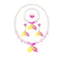 Accesorios de joyería de dibujos animados lindos para niñas, colgante de perla, collar de sirena para niñas, anillo, pendientes, pulsera, traje