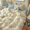Conjunto de Quatro Peças 2025 Classe a Grau Materno e Infantil Algodão Lavado Conjunto de Cama de Quatro Peças Desenho Animado Estampado Dormitório de Estudante Conjunto de Três Peças