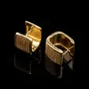 Pendientes Cuadrados de Múltiples Filas con Circonita Cúbica para Comercio Exterior Transfronterizo Moda Hip-Hop Personalidad Pareja Hombres y Mujeres Pendientes Metálicos Tridimensionales