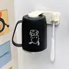 Vaso para enjuague bucal magnético con forma de gato, instalación sin taladro, portacepillos de dientes para baño del hogar, acero inoxidable 304, seguro y conveniente