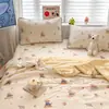 Colchoneta Refrigerante de Látex para Verano 2026, Juego de Cuatro Piezas de Colcha de Verano, Colchoneta Individual de Seda Helada para Dormitorio, Juego de Tres Piezas de Colchoneta con Aire Acondicionado, Lavable a Máquina