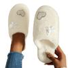 Outono e Inverno 2024 Novo Comércio Exterior tamanho plus size Fundo Plano Bico Fechado Pompom Chinelos Domésticos Femininos Chinelos de Pompom Quentes Femininos