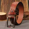 Cinturón de hombre hebilla de pasador cinturón vintage casual moda PU repujado cinturón casual para hombre todo partido 2025 nuevo al por mayor