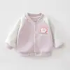 Roupas de outono para bebês, jaqueta baseball para meninos e meninas, cardigã jaqueta de desenho animado para meninas para primavera e outono, agasalho para sair
