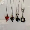 Colar Pingente Anel Chinoiserie Retrô Feminino de Alta Qualidade Acessível Luxo de Nicho Corrente Longa para Suéter Outono e Inverno Acessórios Gola Alta