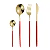Conjunto de Faca, Garfo e Colher de Aço Inoxidável Português, Louça de Alta Qualidade Estilo Europeu, Faca e Garfo para Bife Estilo Ocidental de Hotel, Colher e Garfo Transfronteiriços