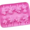 Molde de Silicona para Paletas de Dinosaurio de 8 Piezas (Sin Palo) Paleta para Niños de Grado Alimenticio Resistente a Altas Temperaturas para Hornear DIY