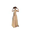 Vestido Halter con Escote Drapeado, Elegante Vestido de Gala para Eventos Sociales, Vestido Largo Estilo Playa con Tirantes Finos y Espalda Descubierta, Tejido de Punto Tie-Dye
