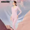 Traje Cálido sin Costuras para Mujer con Forro Polar Grueso Otoño e Invierno Camiseta Interior Juvenil Ropa de Otoño de Lana Pantalones de Otoño para Mujer