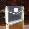 Bolsa Transparente A4 de Grande Capacidade Bolsa com Botão Bolsa para Documentos Bolsa Classificadora de Provas de Aluno Bolsa para Reforço Bolsa de Armazenamento de Informações