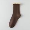 Calcetines tobilleros de encaje vintage para mujer, de longitud media, de algodón, modernos, para primavera y otoño, estilo japonés JK, bonitos calcetines largos de otoño e invierno para niñas.