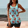 Novo Tankini Dividido Roupa de Banho Europeia e Americana Transfronteiriça Feminina Estampada Shorts Conjunto de Duas Peças Amazon Aliexpress