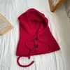 Balaclava Coreia do Sul Outono e Inverno Moda Casal Chapéu Quente Cachecol Peça Única Tricô Proteção de Orelha Chapéu de Lã