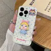Funda de Teléfono 3D de Muñeca Llorona con Lunares Azules y Soporte de Película para Apple 17 Pro Max, Xiaomi, Huawei, Vivo
