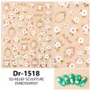 Redanco5D Embutido Popular Desenho Animado Adesivo para Unhas Cabeça de Morango Gato Estéreo Adesivo para Unhas Dr1518