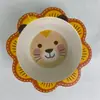 Juego de Vajilla Infantil con Forma de León y Tigre, Incluye Plato, Tazón y Vaso, Hecho de Melamina, Vajilla de Grado Alimenticio