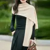 Nuevo Chal Coreano Otoño e Invierno 2024 100% Lana Pura Bufanda Cálida de Moda para Mujer con Bufanda de Estilo Relajado
