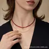 Suéter con Cadena de Collar Rojo de Doble Capa con Patrón de Serpiente para Mujer Que Trae Riqueza, Buena Suerte y Propiedad
