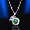 Colar S925 Prata de Lei Retrô Ágata Calcedônia Saco da Sorte Moda Feminina Acessórios Estilo Meio do Século Pingente de Jade de Alta Qualidade