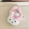 Novos Scrunchies de Pelúcia Rosa de Coelho de Desenho Animado Outono e Inverno Versáteis para Rabos de Cavalo Duplos de Meninas Venda por Atacado