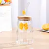 Taza de Bebida para Mujer con Forma de Nube Linda, Taza de una Sola Capa de Gran Capacidad, Taza con Lazo Resistente a Altas Temperaturas, Vaso de Agua de Vidrio de Borosilicato Alto