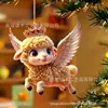 Nuevo producto transfronterizo: Bufanda de asta de reno navideño, adorno acrílico de cordero pequeño, decoración de árbol de Navidad de oveja, adorno colgante acrílico
