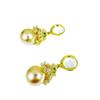 Pendientes de moda con temperamento Joker, flor de circón, champán y perla, diseño de nicho, pendientes nuevos y únicos.