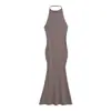 Vestido de tirantes sin espalda estilo 'Hot Girl', Estilo femenino y de deseo puro, Ajustado, Ceñido a la cintura, Sexy vestido de sirena de longitud media