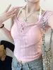 Conjunto de duas peças puramente sensual: Camiseta Tencel de manga curta com botões para mulheres, com sutiã embutido e bojos no peito
