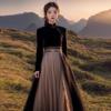 Novo Conjunto de Inverno Estilo Chinês com Saia Mamian e Top, Novo Modelo 2026 Hanfu Preto de Alta Qualidade para Mulheres com Visual Ousado