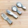 Cubiertos Personalizados de Acero Inoxidable 304 de la Fábrica de Origen, Juego de Cubiertos Portátil Plegable con Cuchillo, Tenedor y Cuchara, Soporta Logo Láser