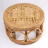 Taburete de ratán tejido a mano taburete de ratán informal taburete pequeño mueble taburete de Myanmar taburete bajo taburete redondo tejido taburete para cambiar zapatos de niños