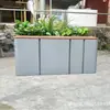 Suporte de Flores de Aço Inoxidável para Exterior Vaso de Flores Varanda Sala de Estar Vaso de Chão Pátio Calha de Flores Divisória de Cerca Caixa de Plantio Canteiro de Flores