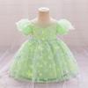Europeu e americano novo meninas 'um ano vestido velho puff manga princesa vestido vestido cor borboleta malha princesa vestido vestido