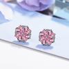 Brincos Sakura femininos Coreia do Sul brincos de temperamento simples doces zircônia diamante completo joias de orelha atacado