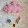 Nubes de fieltro y gotas de lluvia, luna, decoración para guarderías, habitación infantil, fiesta de cumpleaños, tienda, pasillo, colgante, accesorios de tiro