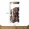 Pote Selado para Armazenamento de Alimentos Pote de Chá Tampa de Bambu Redondo de Alto Borossilicato Grau Alimentício Pote de Armazenamento Pote de Armazenamento