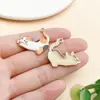 Accesorio de joyería DIY 25x25mm impreso al óleo lindo gato naranja elástico/gato atigrado de tres colores charm colgante