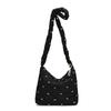 Outono e inverno grande capacidade feminina 2025 nova leve bordado arco plissado ombro bolsa crossbody bolsa de viagem