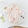 Enterizo Fino de Primavera y Otoño para Bebés Niñas, Mono de Manga Larga Estilo Princesa, Conjunto de Algodón Puro para Gatear para Bebés, Adecuado para Salidas