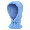 Bufanda Sombrero de Punto Integrado Otoño Invierno para Mujer Cordón Rayas Caliente Cubreorejas Gorro de Lana Bufanda Doble Uso