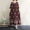Novo Vestido Longo de Algodão Plus Size para Mulheres Verão 2026, Confortável, Soltinho, Floral, Que Esconde a Barriga