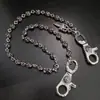 Corrente Grossa Banho de Prata Marca da Moda Fecho Lagosta Corrente Grossa para Calças, Colar Unissex Estilo Europeu e Americano, Coleção Vintage Corrente Cubana Desgastada