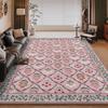 Alfombra Retro Estilo Americano para Sala de Estar, Resistente a Manchas y Fácil de Mantener, Alfombra Antideslizante Imitación Cachemir, Alfombra Grande de Cobertura Total para Mesa de Café en Casa