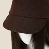 Sombrero de Montar Plano Retro Japonés Simple Unisex Otoño Casual Versátil Adelgazante Facial Gorra de Repartidor de Periódicos de Gama Alta