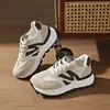 Zapatillas Blancas de Suela Gruesa estilo Forrest Gump para Mujer, Nuevo Modelo Otoño 2025, Versátiles, Ligeras, Favorecedoras, Transpirables, Piel Genuina, Con Cordones, Casual, Modernas