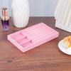 Bandejas pequeñas de terciopelo ROSA de múltiples especificaciones, cajas organizadoras de joyería para cajón, bandejas de exhibición con separadores para tocador para collares y anillos