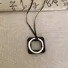 Novo Colar de Folha Estilo Étnico Retrô Estilo Chinês Design de Nicho Avançado Corrente Longa de Lã Corrente de Pescoço com Anel de Madeira Estilo Nacional