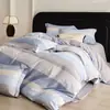 Juego de Cama de Cuatro Piezas Grueso de Alta Gama 100% Algodón Puro Sábana Cepillada Funda Nórdica Otoño/Invierno Algodón de Fibra Larga Sábana Ajustada Juego de Cuatro Piezas